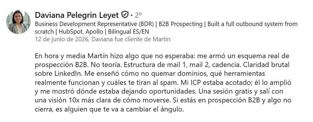 Reseña de Daviana Pelegrin Leyet en LinkedIn