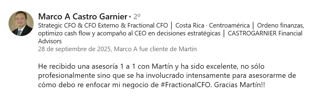 Reseña de Marco A Castro Garnier en LinkedIn